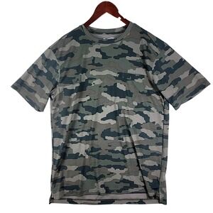 Duluth Trading Co T-Shirt Mens M Green Camo Excellent Relaxed Fit Pocket Tee